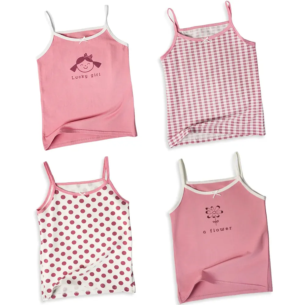 2025 Girls Cartoon Cotton Tank Tops & Shorts Set