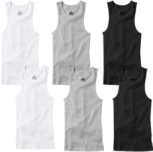 3-6 Pack Men's 100% Cotton Wife Beater A-Shirts Undershirt Plain Ribbed Tank Top