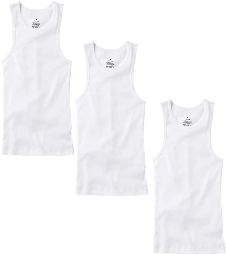 3-6 Pack Men's 100% Cotton Wife Beater A-Shirts Undershirt Plain Ribbed Tank Top