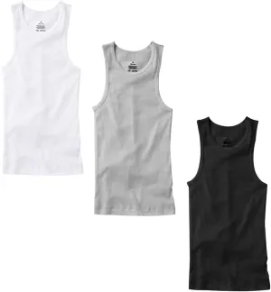 3-6 Pack Men's 100% Cotton Wife Beater A-Shirts Undershirt Plain Ribbed Tank Top