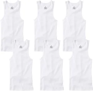 3-6 Pack Men's 100% Cotton Wife Beater A-Shirts Undershirt Plain Ribbed Tank Top