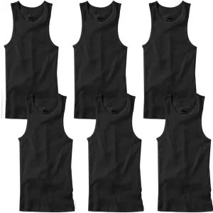 3-6 Pack Men's 100% Cotton Wife Beater A-Shirts Undershirt Plain Ribbed Tank Top