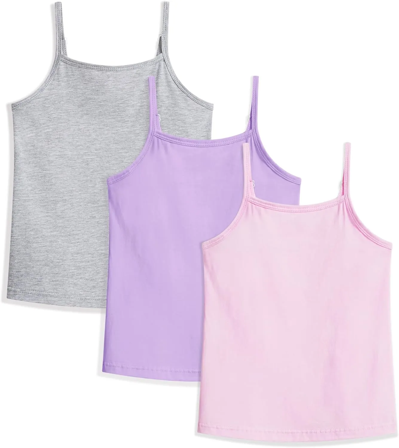 Auranso Girls Undershirts Toddler Camisole Adjustable Straps Cami Dance Tank Tops 3 Pack