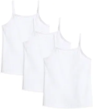Auranso Girls Undershirts Toddler Camisole Adjustable Straps Cami Dance Tank Tops 3 Pack