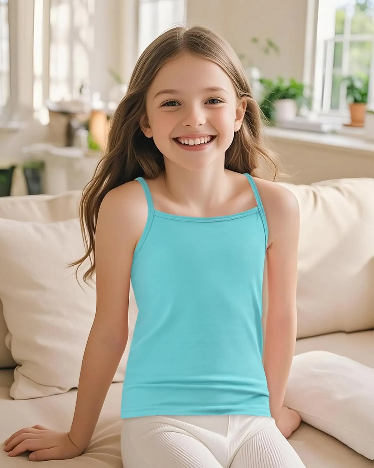 Auranso Girls Undershirts Toddler Camisole Adjustable Straps Cami Dance Tank Tops 3 Pack