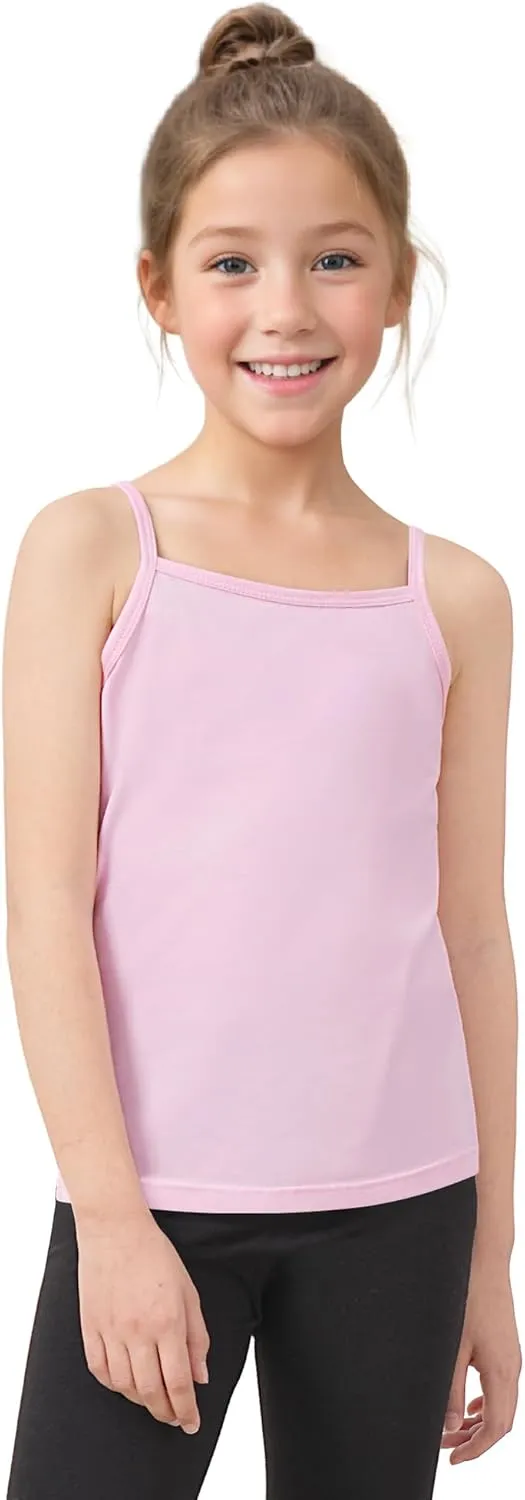 Auranso Girls Undershirts Toddler Camisole Adjustable Straps Cami Dance Tank Tops 3 Pack