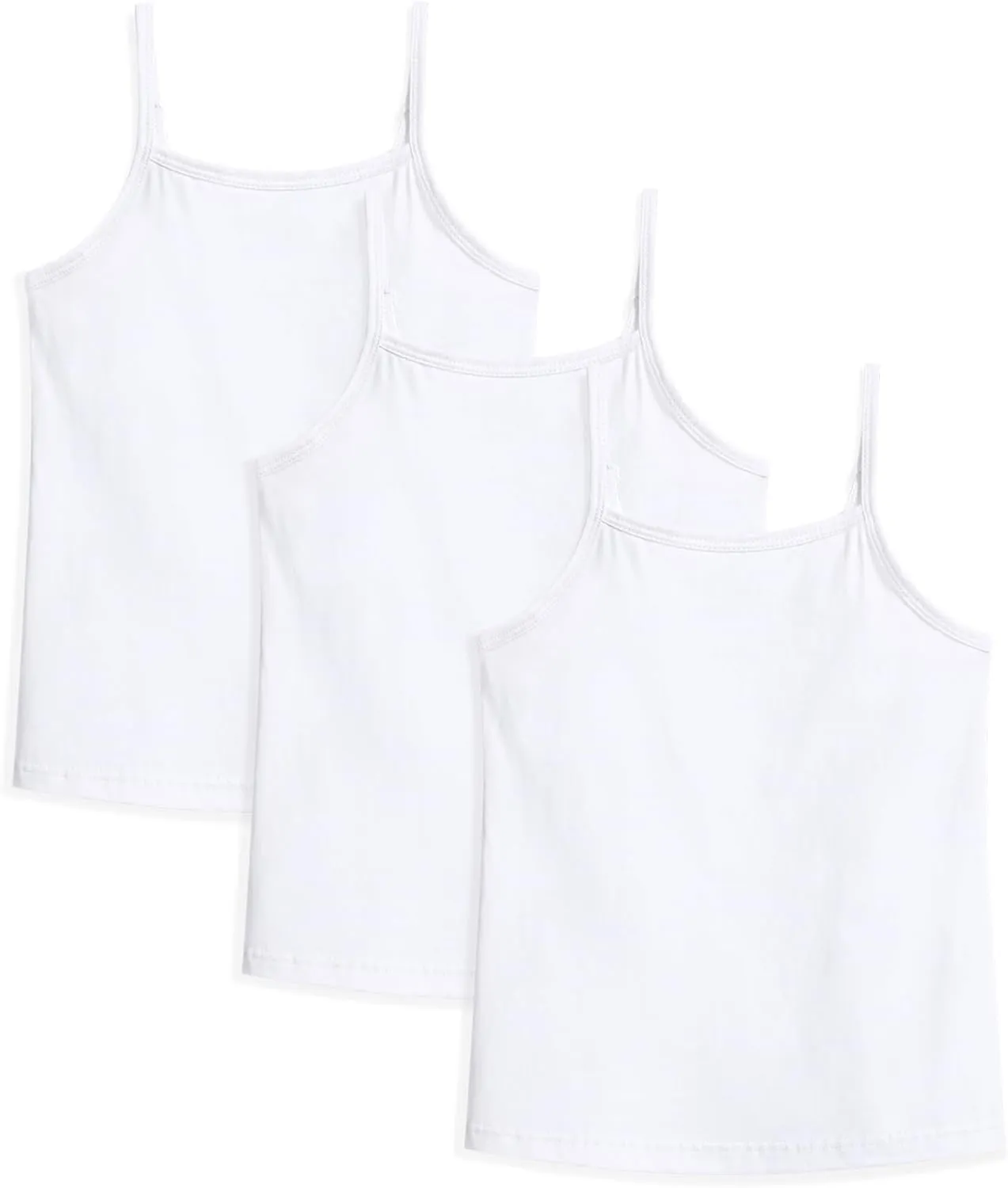 Auranso Girls Undershirts Toddler Camisole Adjustable Straps Cami Dance Tank Tops 3 Pack