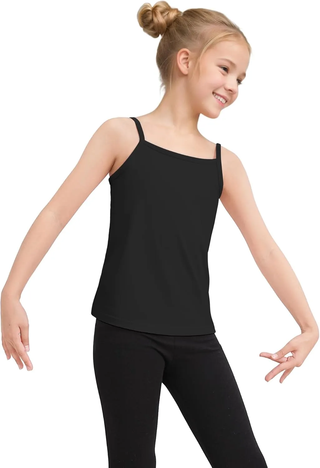 Auranso Girls Undershirts Toddler Camisole Adjustable Straps Cami Dance Tank Tops 3 Pack
