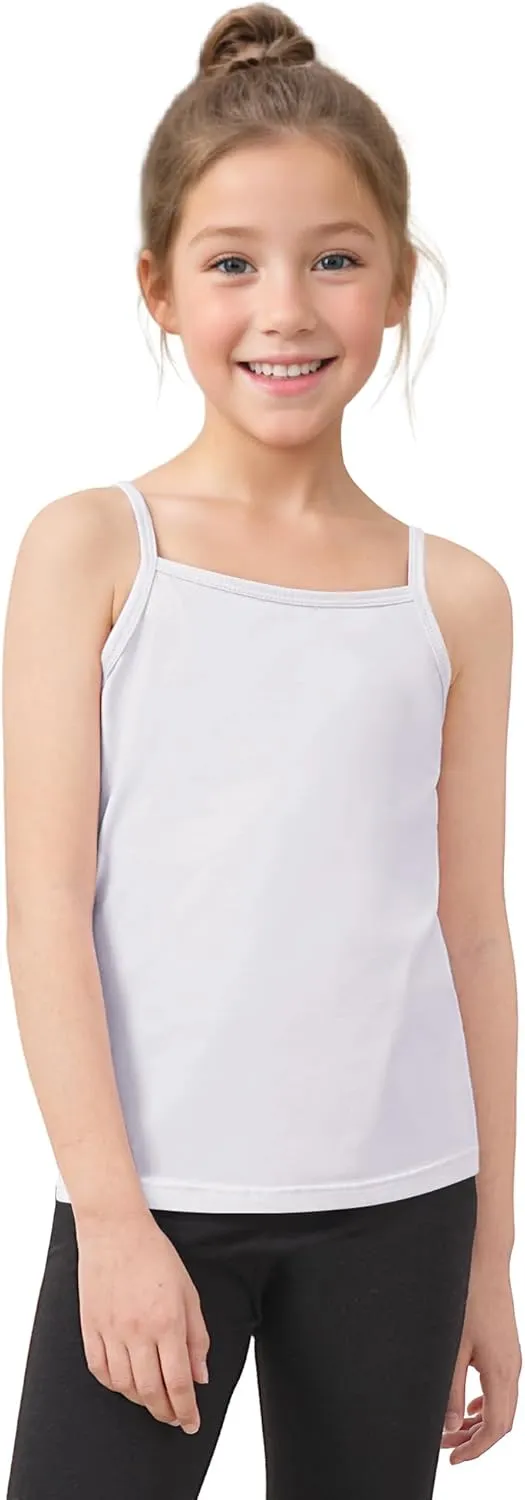 Auranso Girls Undershirts Toddler Camisole Adjustable Straps Cami Dance Tank Tops 3 Pack