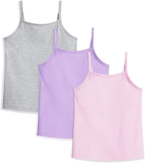 Auranso Girls Undershirts Toddler Camisole Adjustable Straps Cami Dance Tank Tops 3 Pack