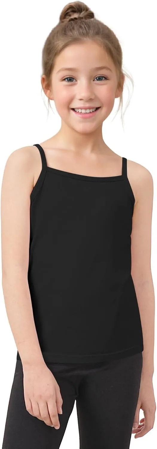 Auranso Girls Undershirts Toddler Camisole Adjustable Straps Cami Dance Tank Tops 3 Pack