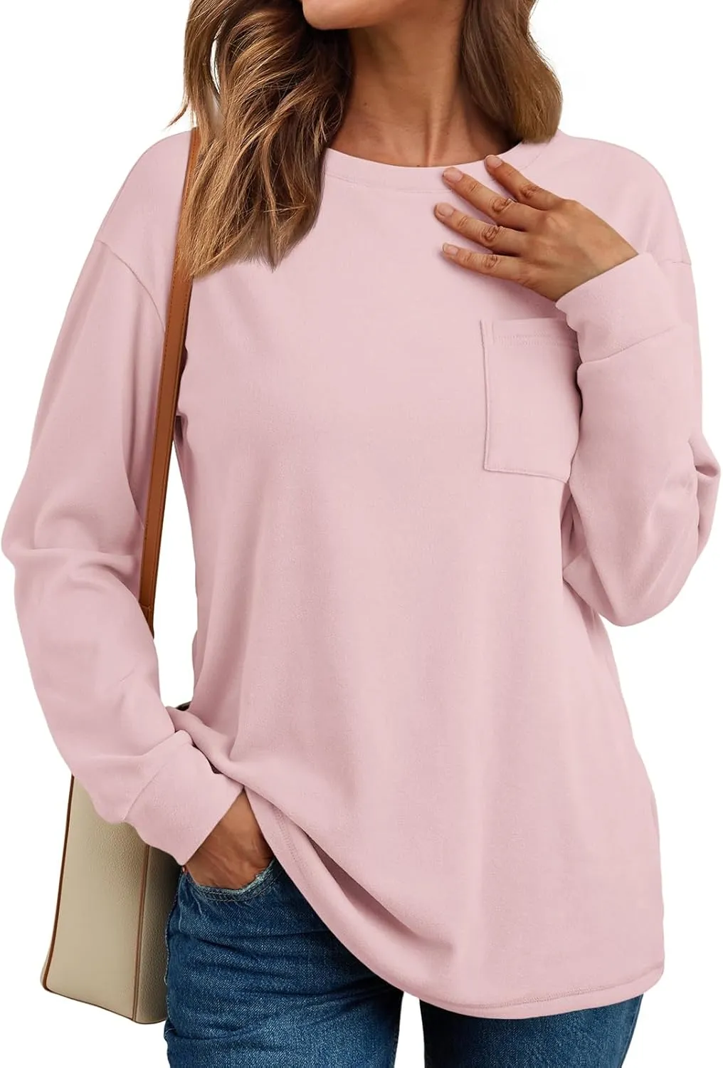 AUTOMET Womens Long Sleeve Tops Loose Fit Fall Cute Thick T Shirts Winter Cruise Outfits Trendy Clothes
