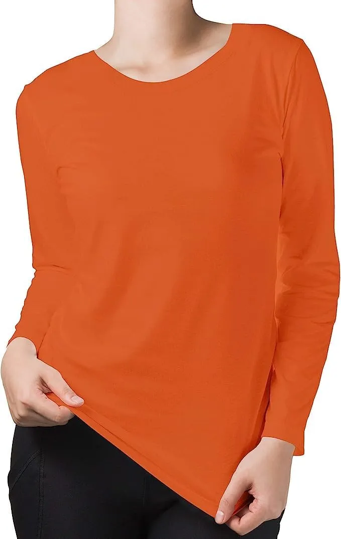 BaHoki Essentials Long Sleeve Undershirts for Scrubs - Great Stretch Shirts - 5 Pack