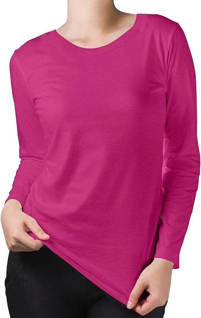 BaHoki Essentials Long Sleeve Undershirts for Scrubs - Great Stretch Shirts - 5 Pack