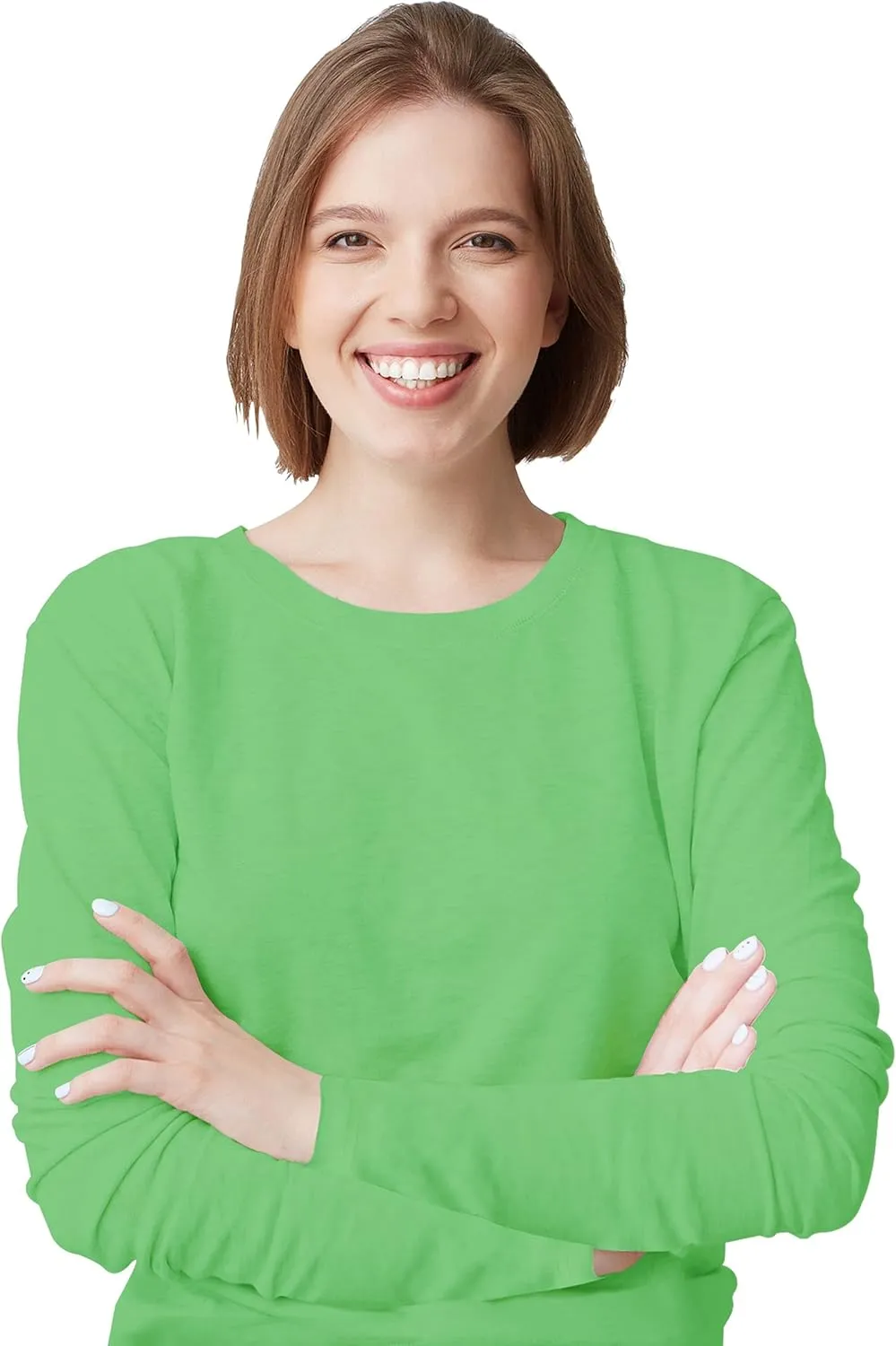 BaHoki Essentials Long Sleeve Undershirts for Scrubs - Great Stretch Shirts - 5 Pack