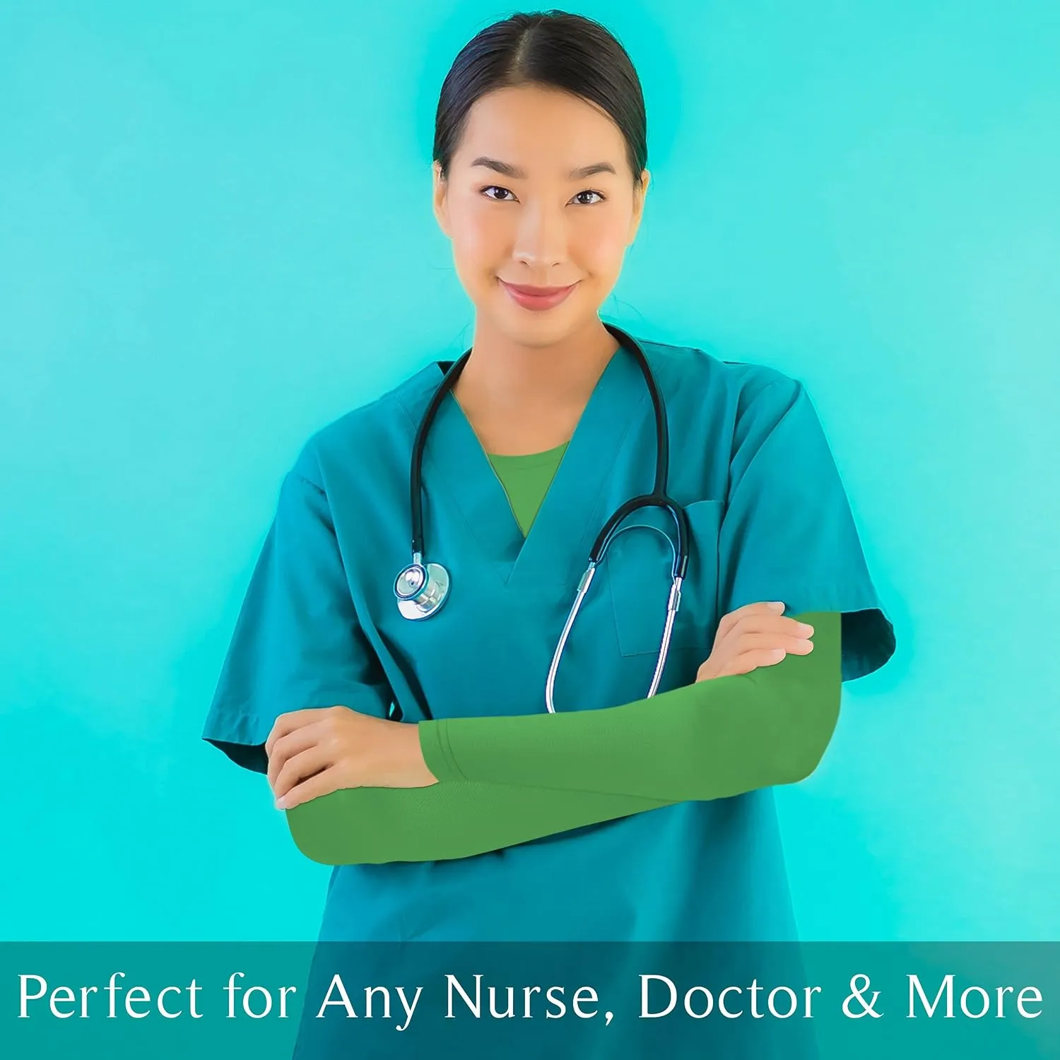 BaHoki Essentials Long Sleeve Undershirts for Scrubs - Great Stretch Shirts - 5 Pack