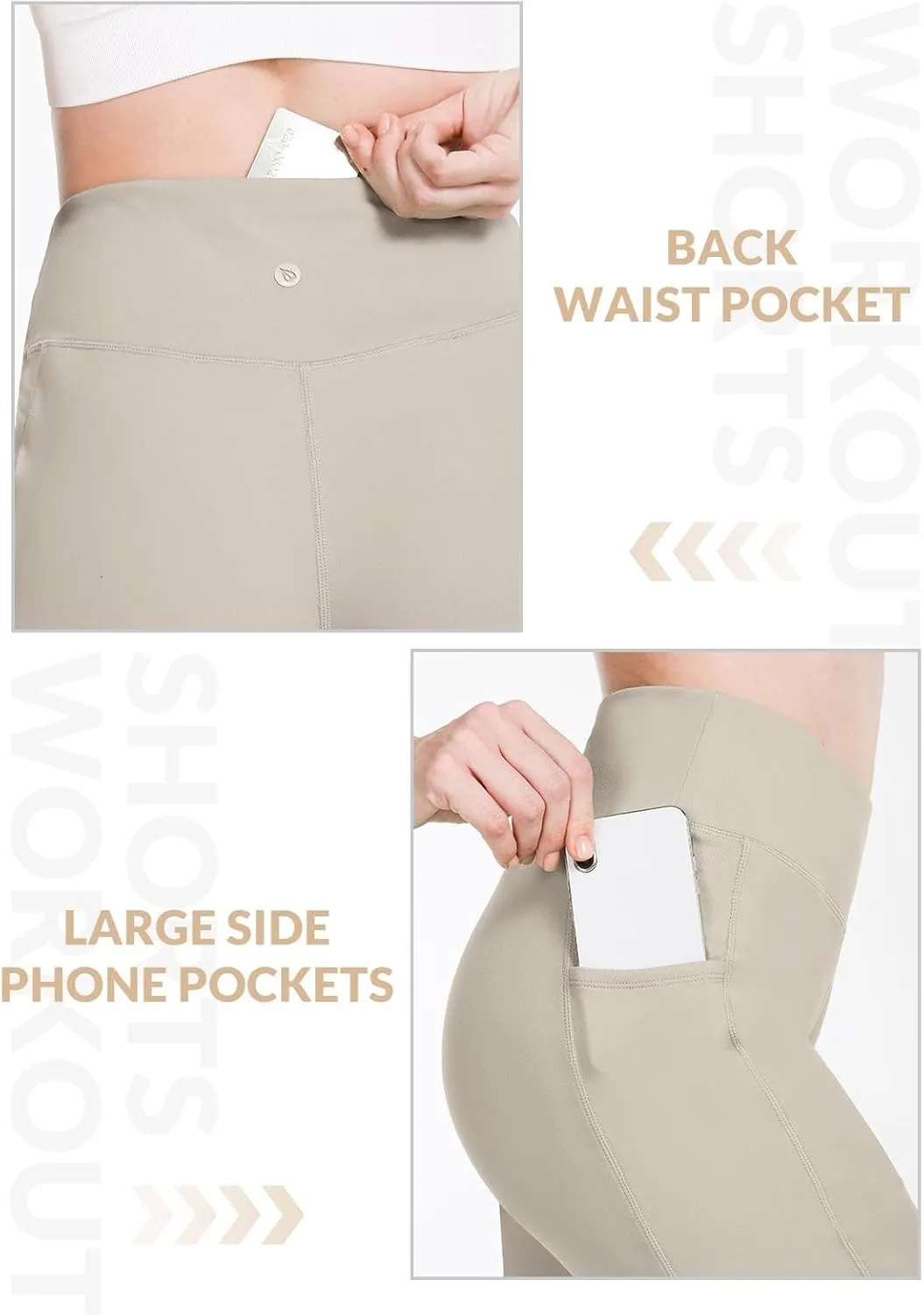 baleaf Women's 10" Long Bermuda Shorts Above Knee Length with 3 Pockets Walking Athletic Workout High Rise Yoga Running