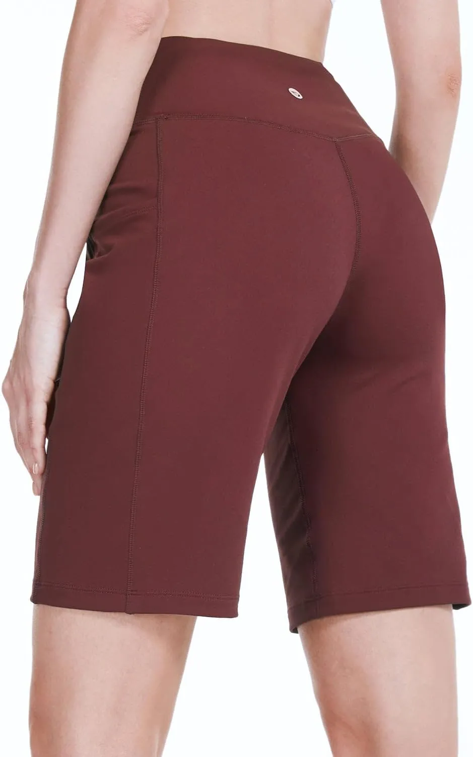 baleaf Women's 10" Long Bermuda Shorts Above Knee Length with 3 Pockets Walking Athletic Workout High Rise Yoga Running