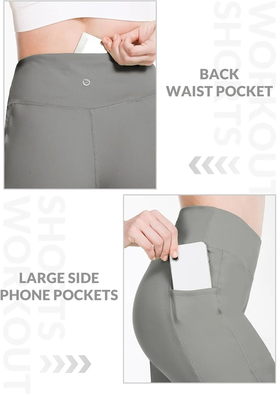 baleaf Women's 10" Long Bermuda Shorts Above Knee Length with 3 Pockets Walking Athletic Workout High Rise Yoga Running