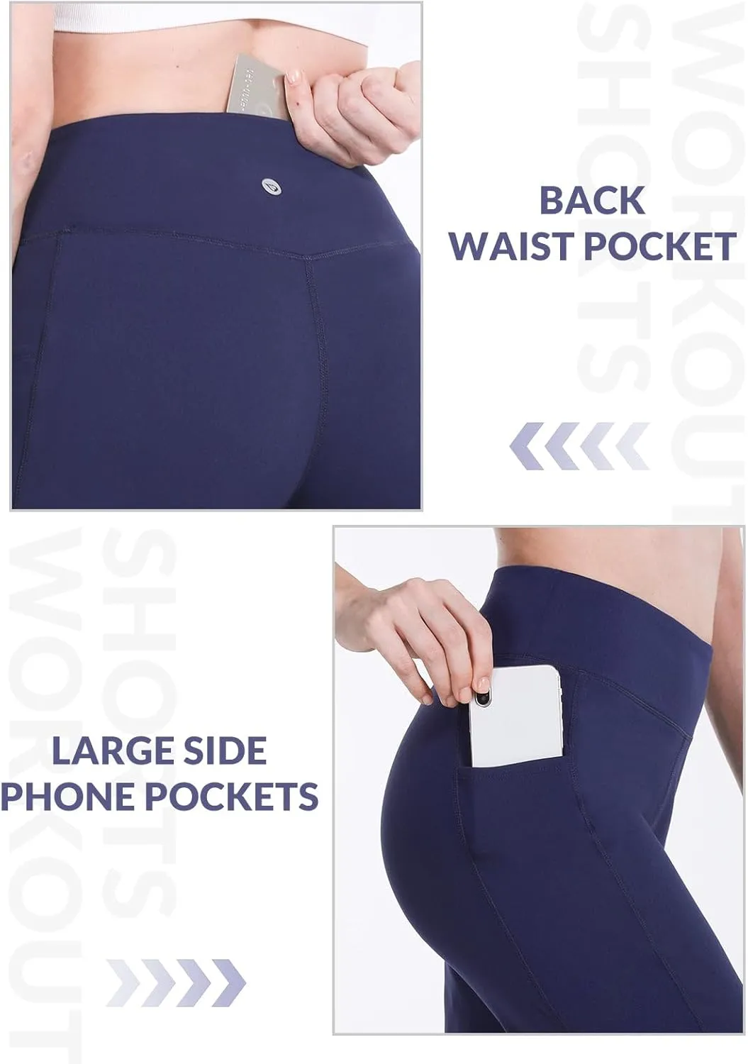 baleaf Women's 10" Long Bermuda Shorts Above Knee Length with 3 Pockets Walking Athletic Workout High Rise Yoga Running