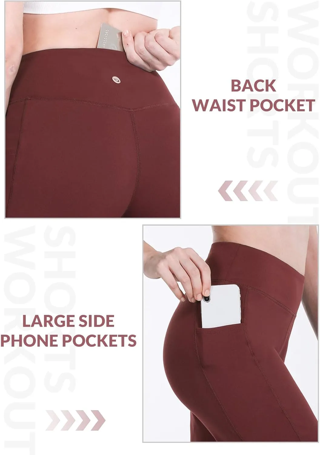 baleaf Women's 10" Long Bermuda Shorts Above Knee Length with 3 Pockets Walking Athletic Workout High Rise Yoga Running