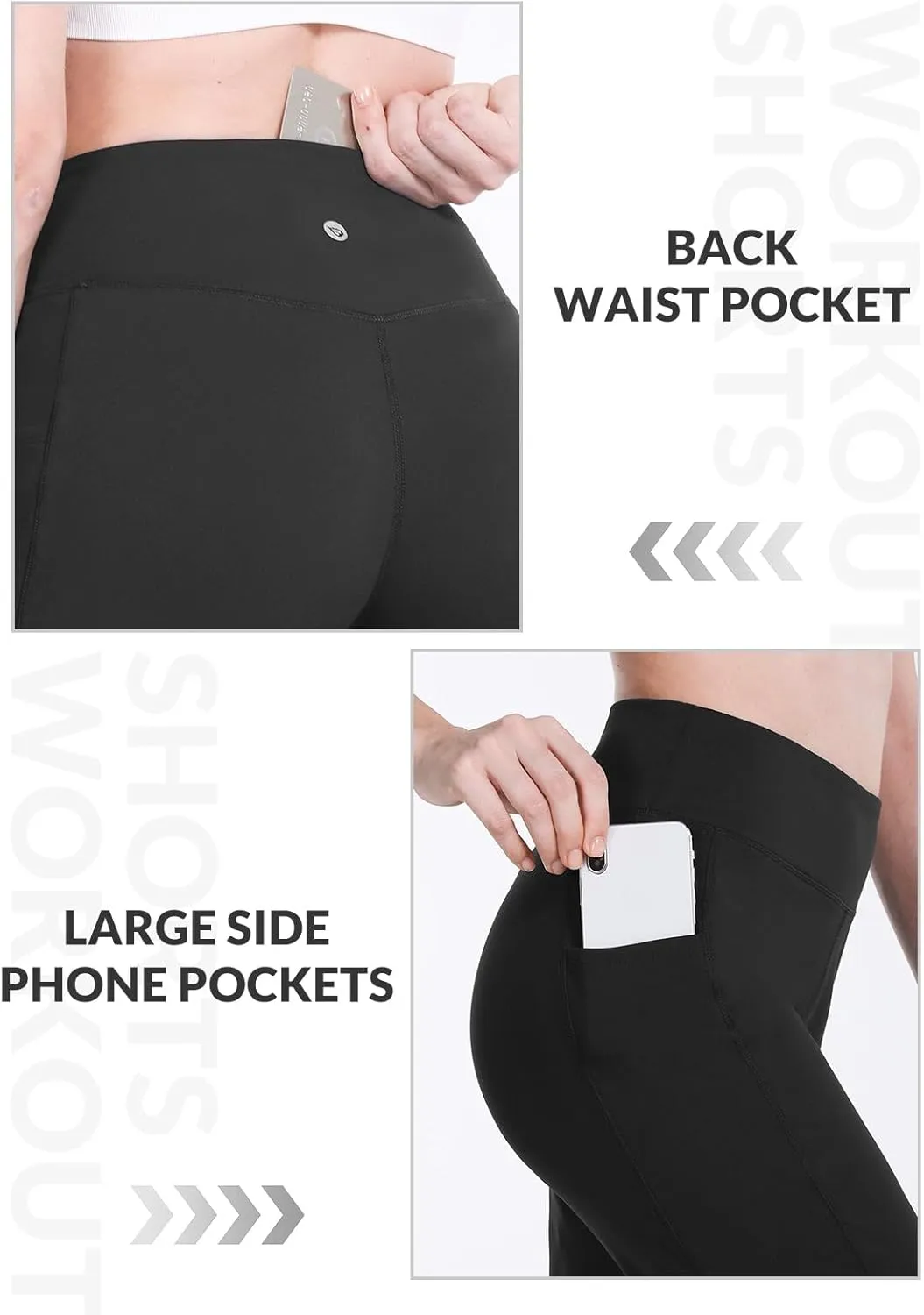 baleaf Women's 10" Long Bermuda Shorts Above Knee Length with 3 Pockets Walking Athletic Workout High Rise Yoga Running