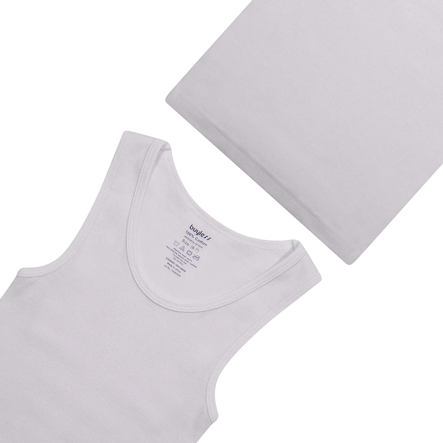 Buyless Fashion Boys Scoop Neck Tagless Undershirts Soft Cotton Tank Top (6 Pack)