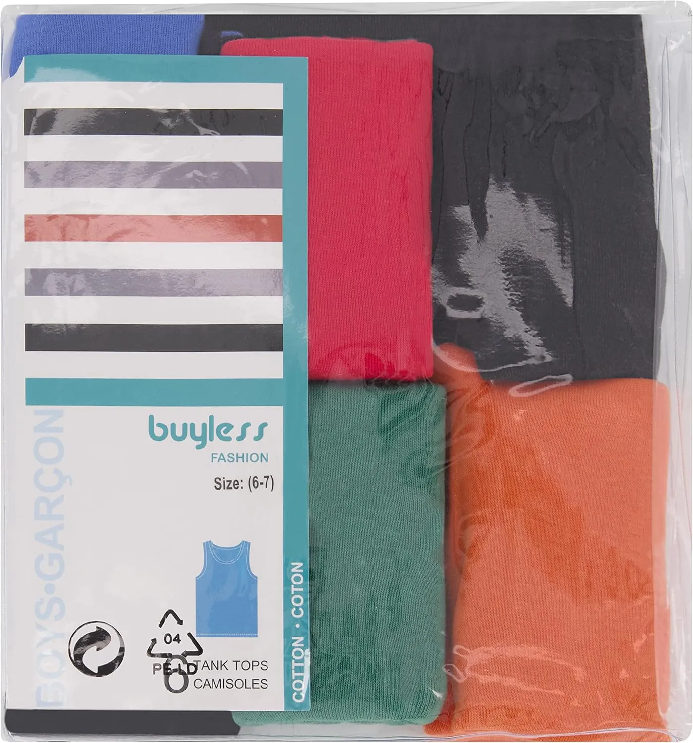 Buyless Fashion Boys Scoop Neck Tagless Undershirts Soft Cotton Tank Top (6 Pack)
