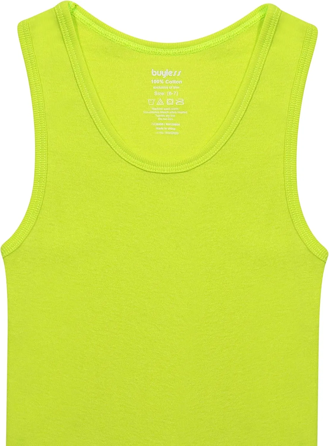 Buyless Fashion Boys Scoop Neck Tagless Undershirts Soft Cotton Tank Top (6 Pack)
