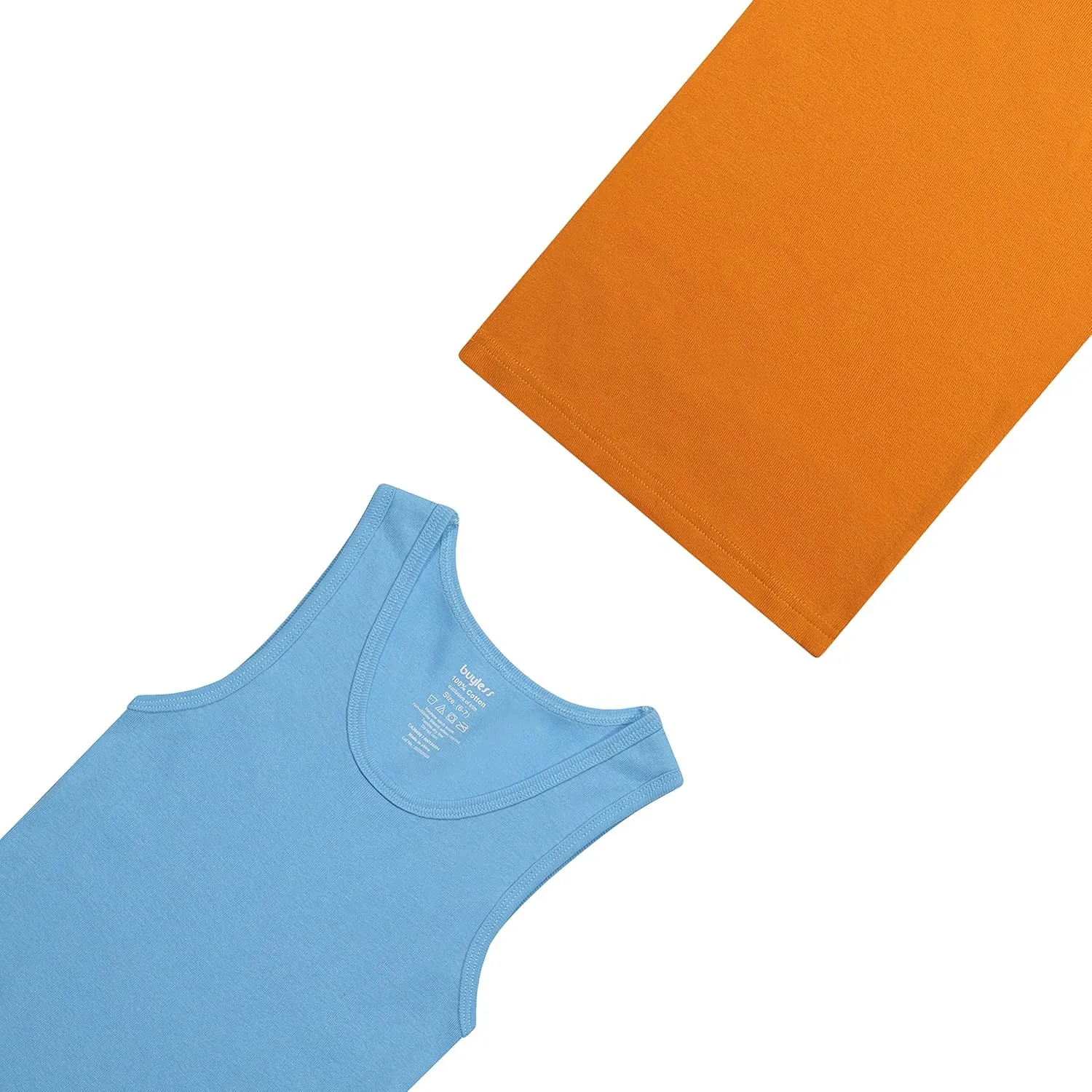 Buyless Fashion Boys Scoop Neck Tagless Undershirts Soft Cotton Tank Top (6 Pack)
