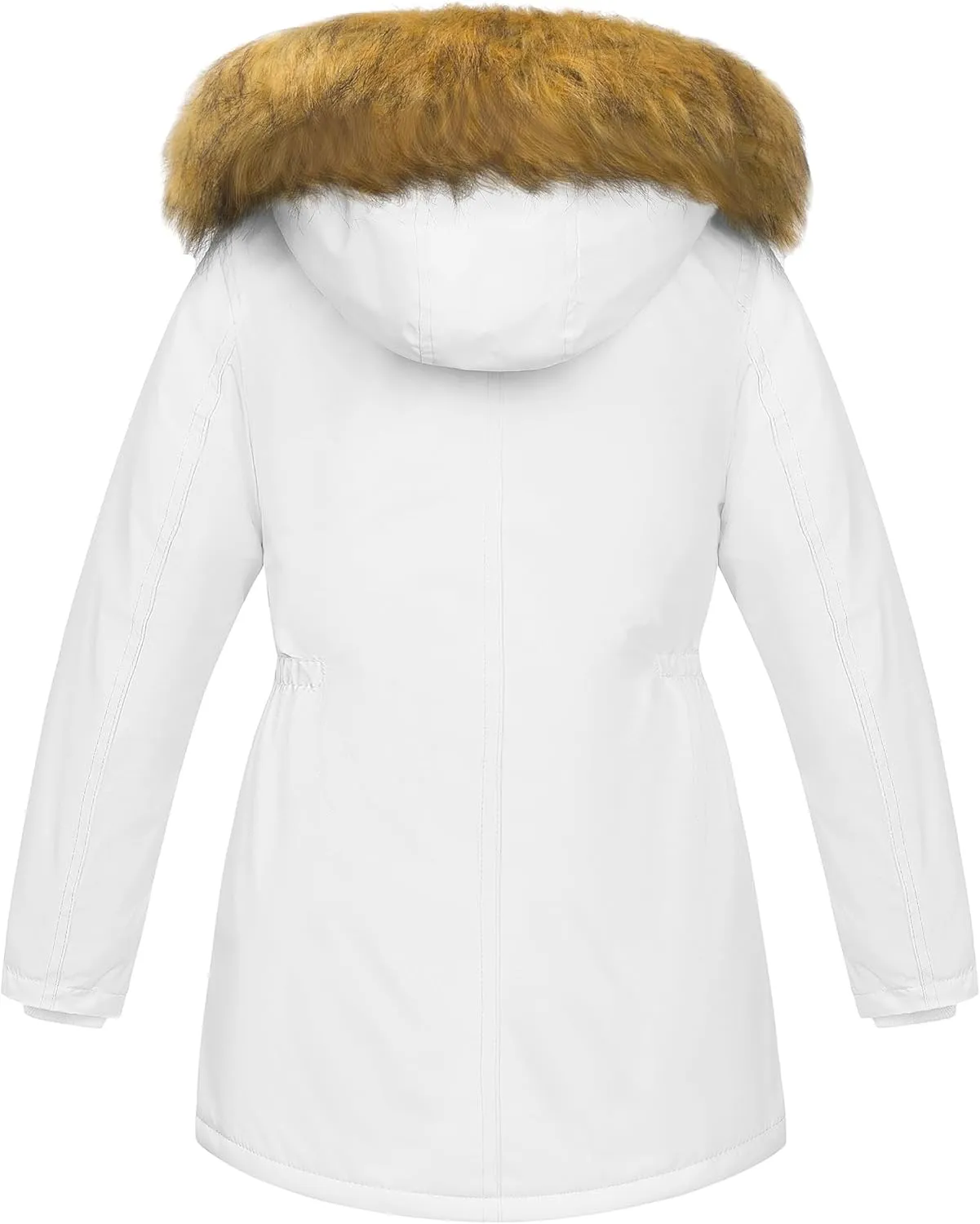 CREATMO US Girl's Sherpa Long Winter Coat Thicken Warm Parka Durable Waterproof Puffer Ski Jacket
