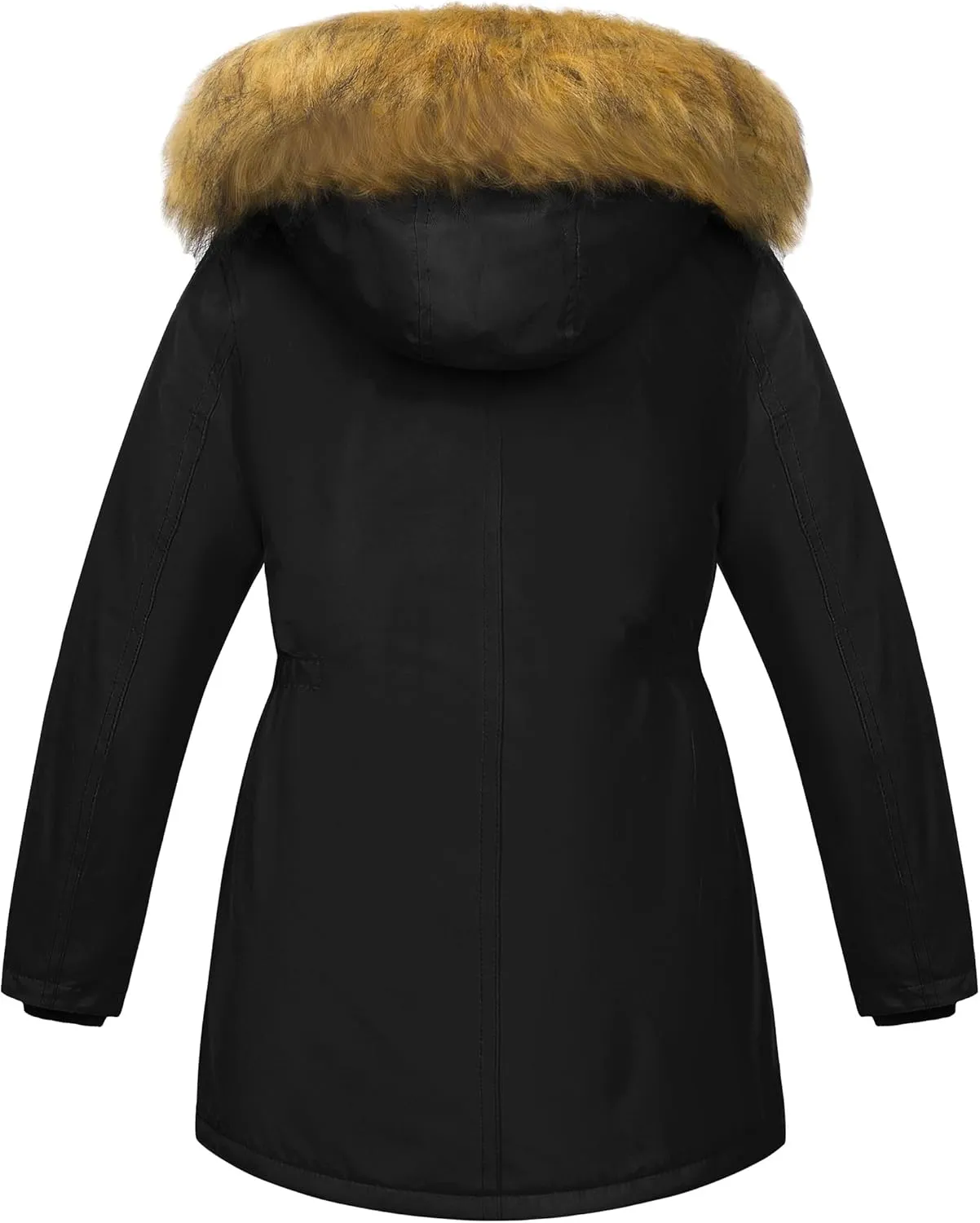 CREATMO US Girl's Sherpa Long Winter Coat Thicken Warm Parka Durable Waterproof Puffer Ski Jacket