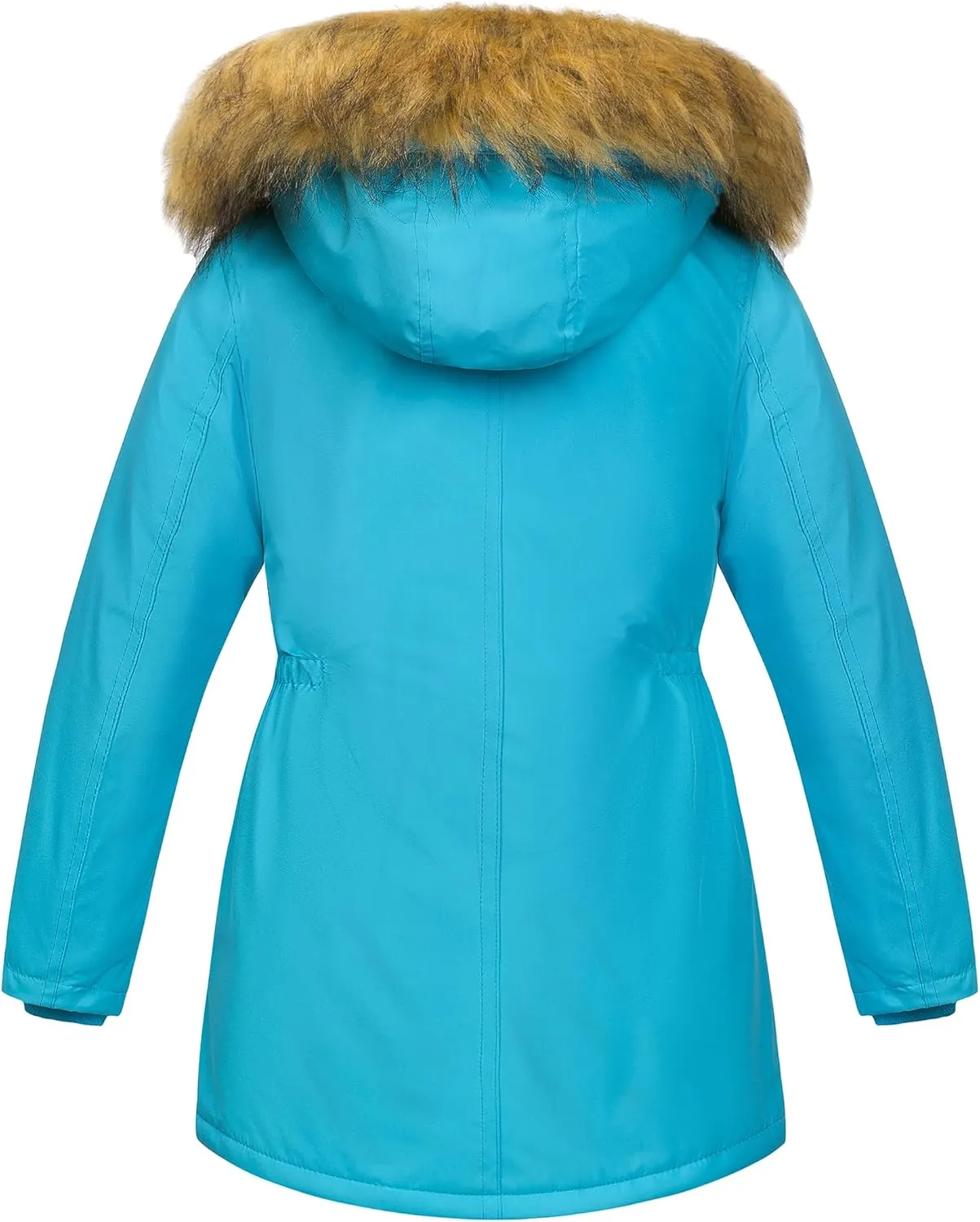 CREATMO US Girl's Sherpa Long Winter Coat Thicken Warm Parka Durable Waterproof Puffer Ski Jacket