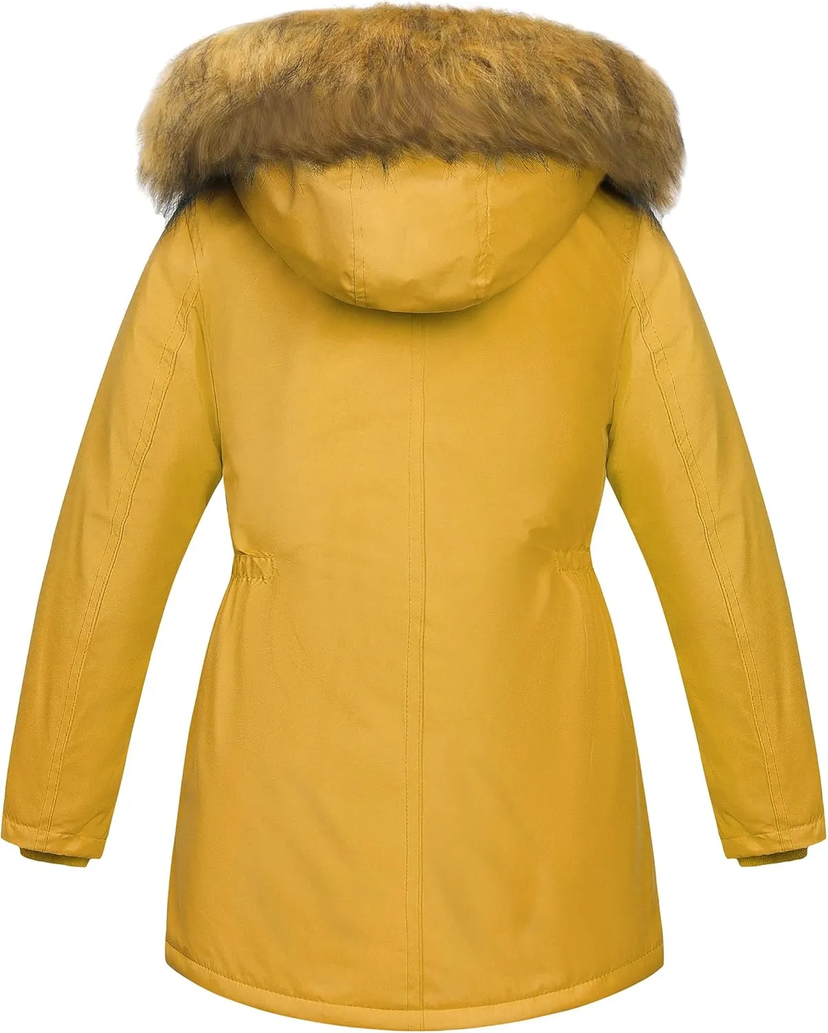 CREATMO US Girl's Sherpa Long Winter Coat Thicken Warm Parka Durable Waterproof Puffer Ski Jacket