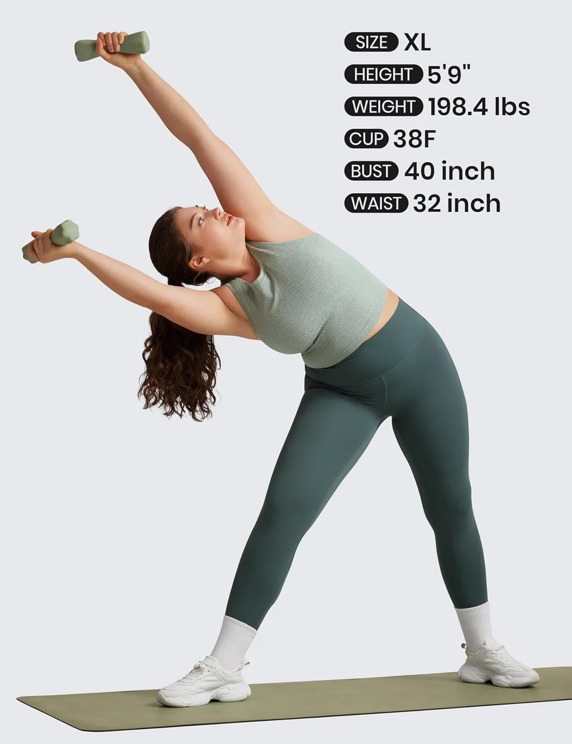 CRZ YOGA Womens Seamless Ribbed Longline High Neck Sports Bra - Racerback Padded Slim Fit Crop Tank Top with Built in Pads
