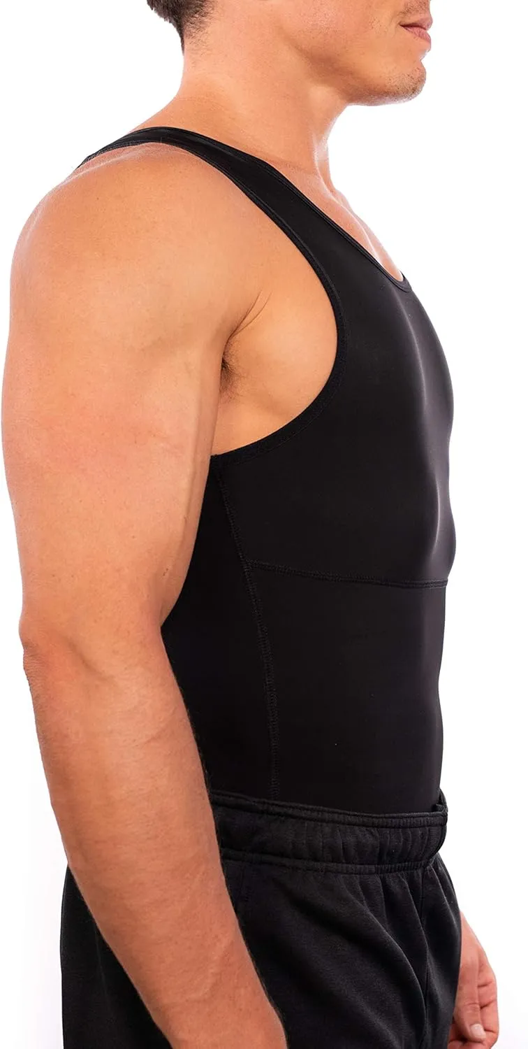 Esteem Apparel Max Mens Compression Shirt for Chest and Body Shaper Belly Slimming Shapewear Undershirt Tank Top for Men