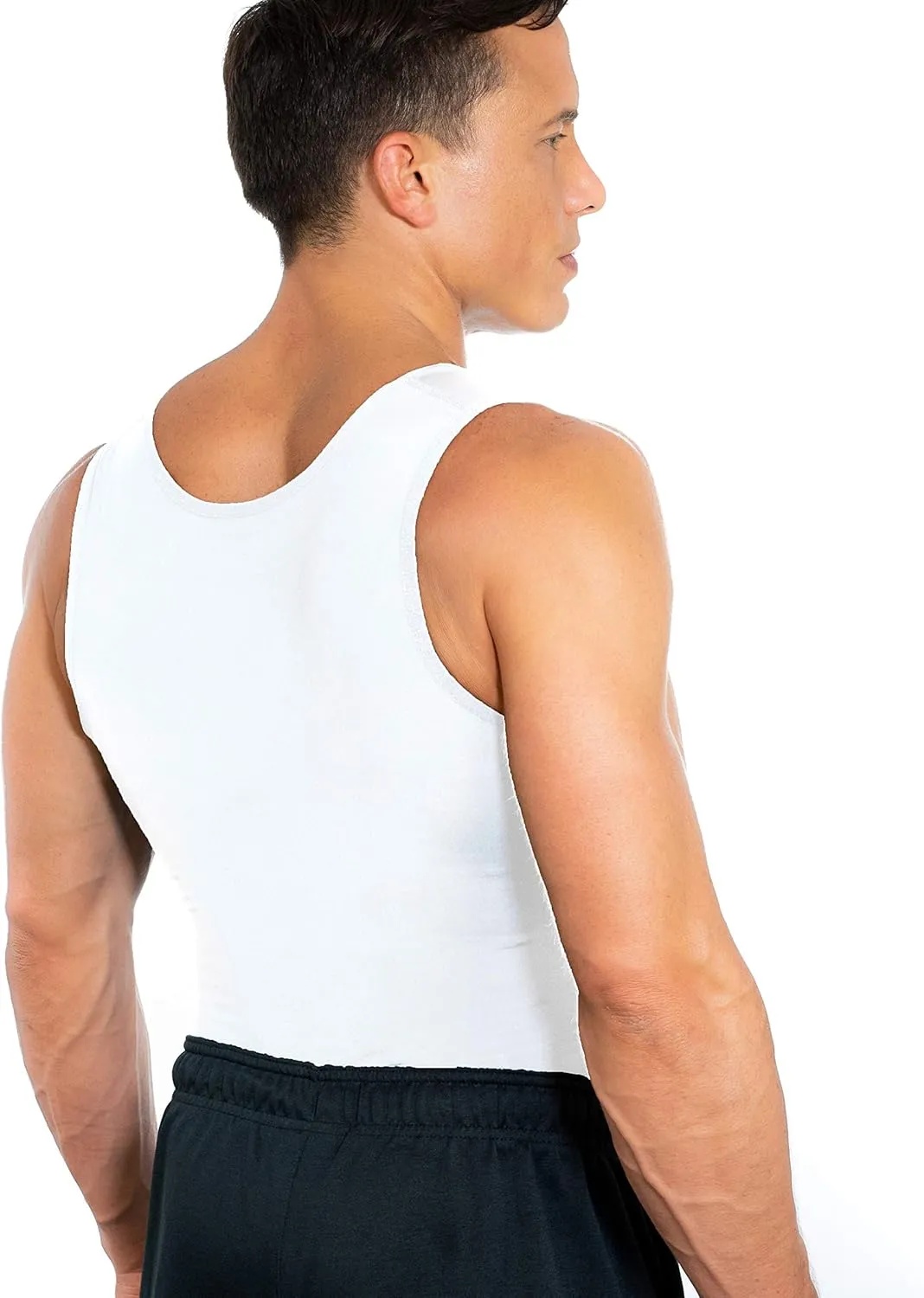 Esteem Apparel Max Mens Compression Shirt for Chest and Body Shaper Belly Slimming Shapewear Undershirt Tank Top for Men