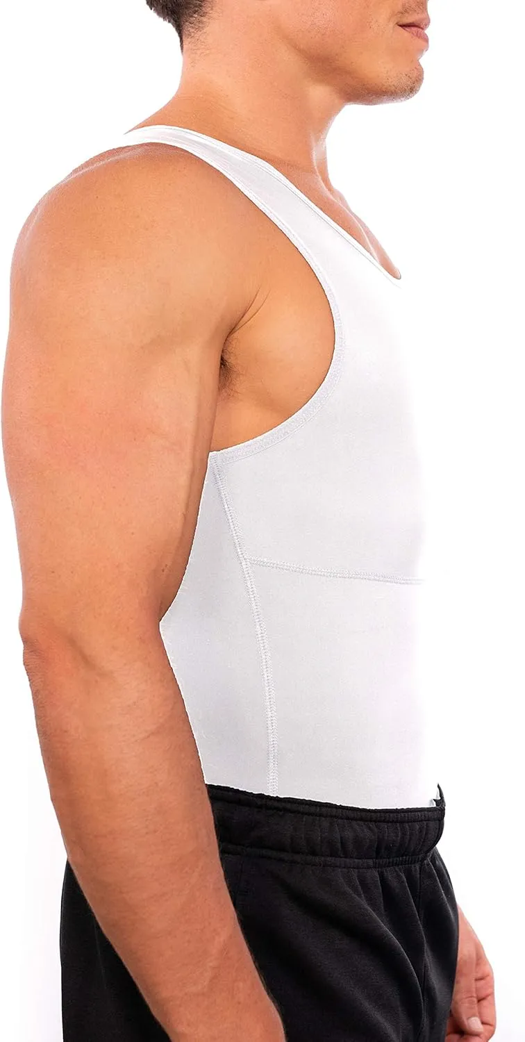 Esteem Apparel Max Mens Compression Shirt for Chest and Body Shaper Belly Slimming Shapewear Undershirt Tank Top for Men
