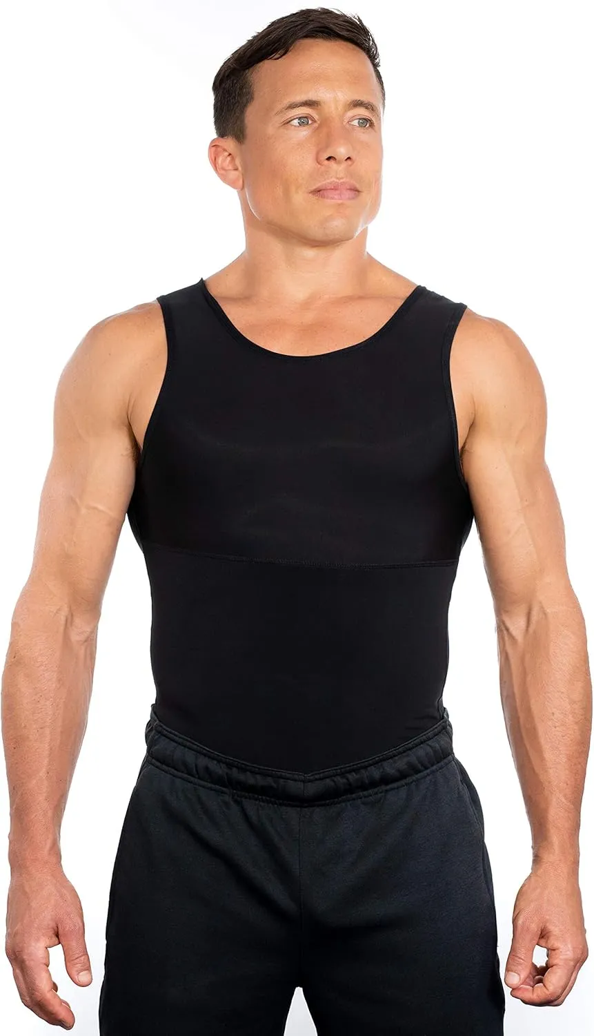 Esteem Apparel Max Mens Compression Shirt for Chest and Body Shaper Belly Slimming Shapewear Undershirt Tank Top for Men