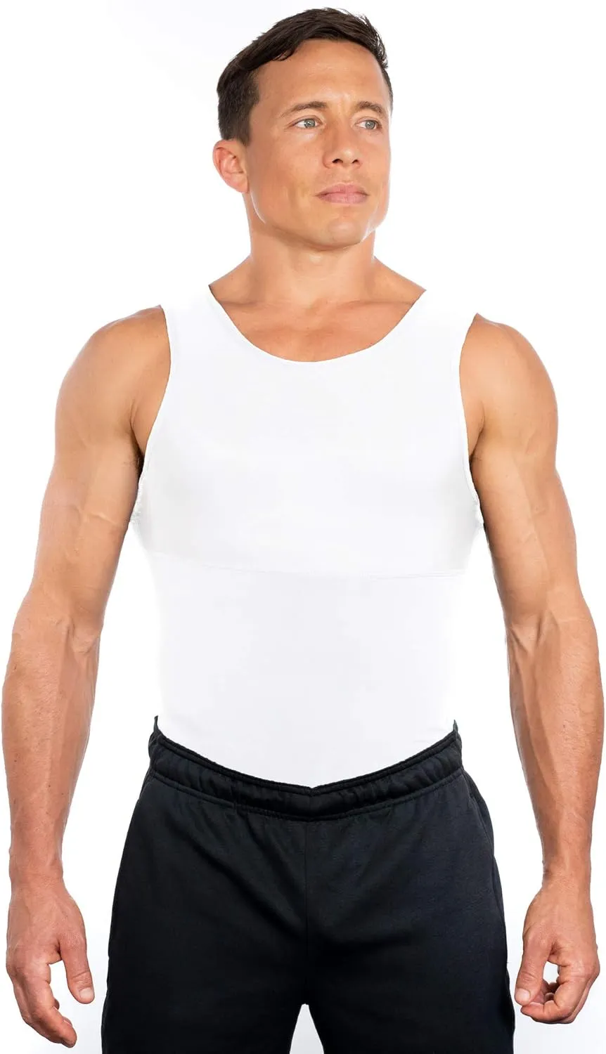 Esteem Apparel Max Mens Compression Shirt for Chest and Body Shaper Belly Slimming Shapewear Undershirt Tank Top for Men