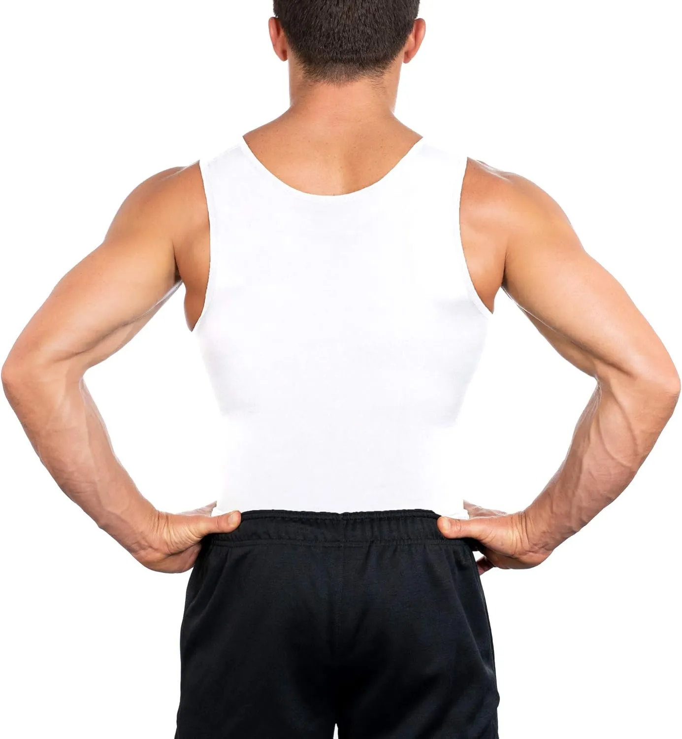 Esteem Apparel Max Mens Compression Shirt for Chest and Body Shaper Belly Slimming Shapewear Undershirt Tank Top for Men