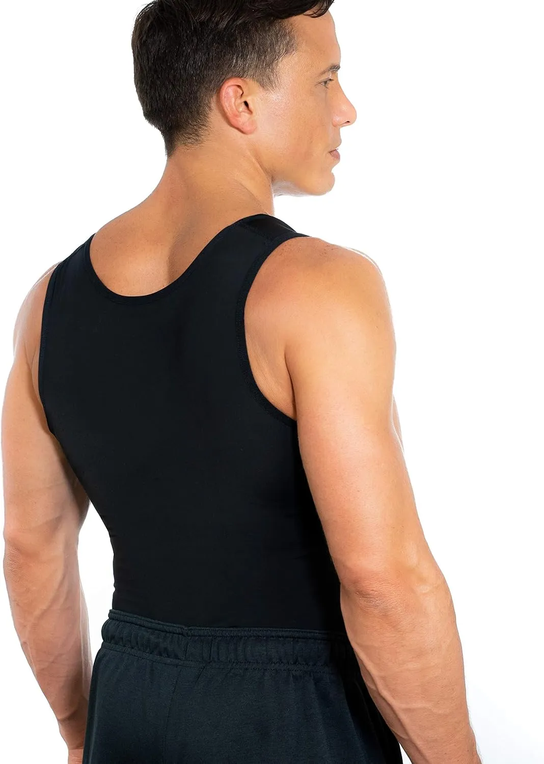 Esteem Apparel Max Mens Compression Shirt for Chest and Body Shaper Belly Slimming Shapewear Undershirt Tank Top for Men
