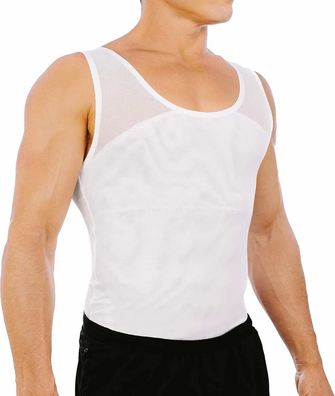 Esteem Apparel Original Men's Chest Compression Shirt to Hide Gynecomastia Moobs Shapewear