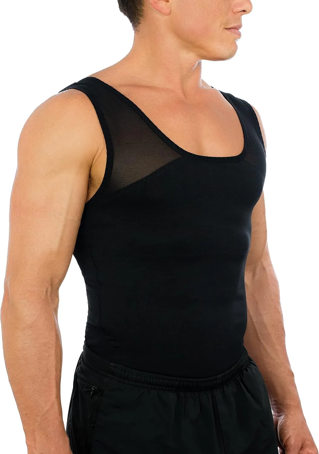 Esteem Apparel Original Men's Chest Compression Shirt to Hide Gynecomastia Moobs Shapewear