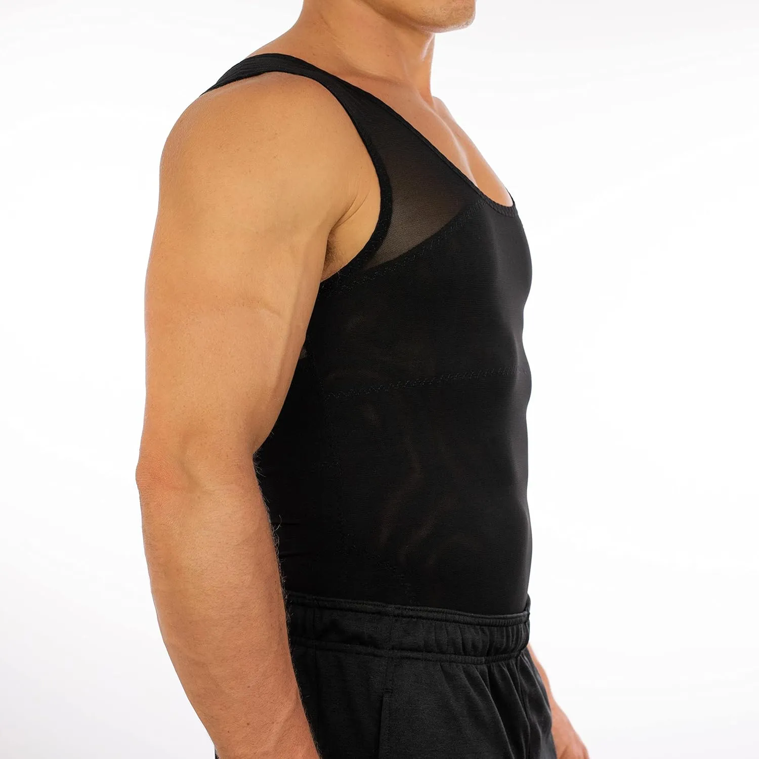 Esteem Apparel Original Men's Chest Compression Shirt to Hide Gynecomastia Moobs Shapewear