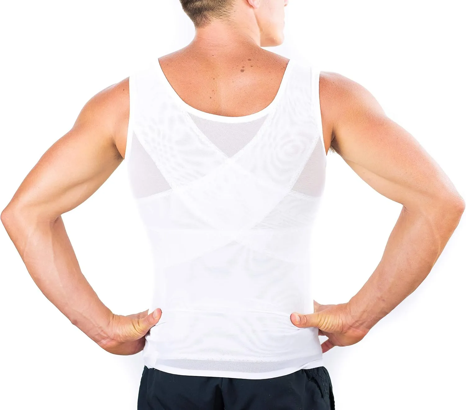 Esteem Apparel Original Men's Chest Compression Shirt to Hide Gynecomastia Moobs Shapewear