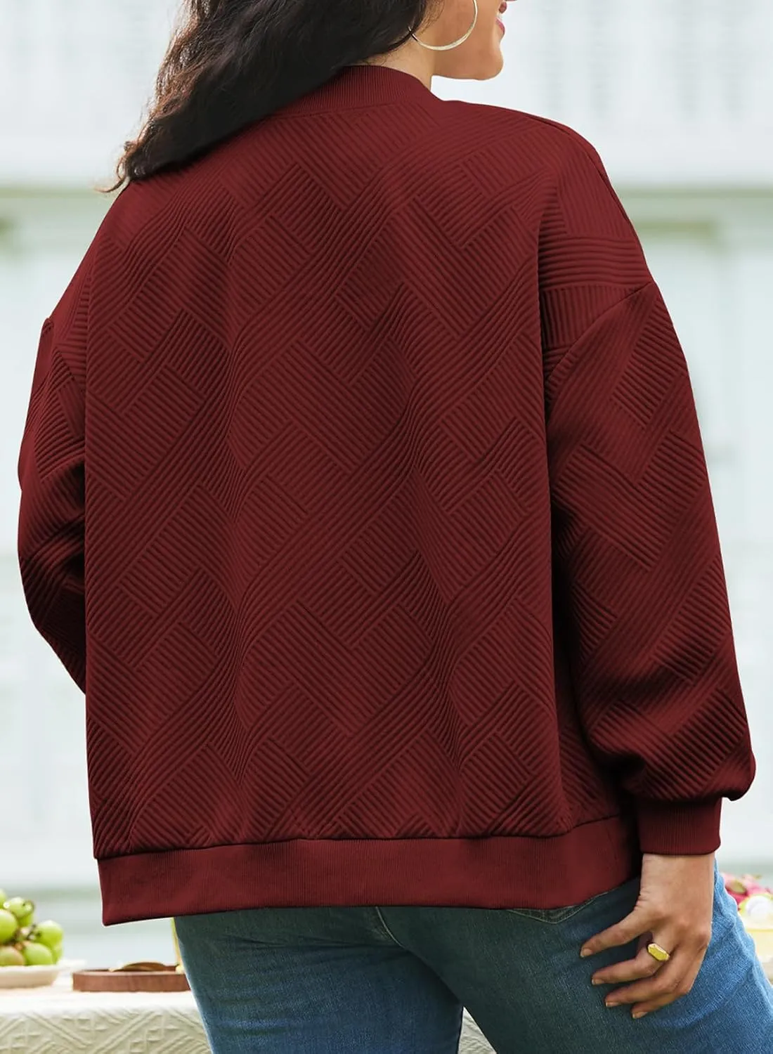 Eytino Womens Plus Size Jackets Long Sleeve Full Zip Casual Lightweight Fall Jacket(1X-5X)