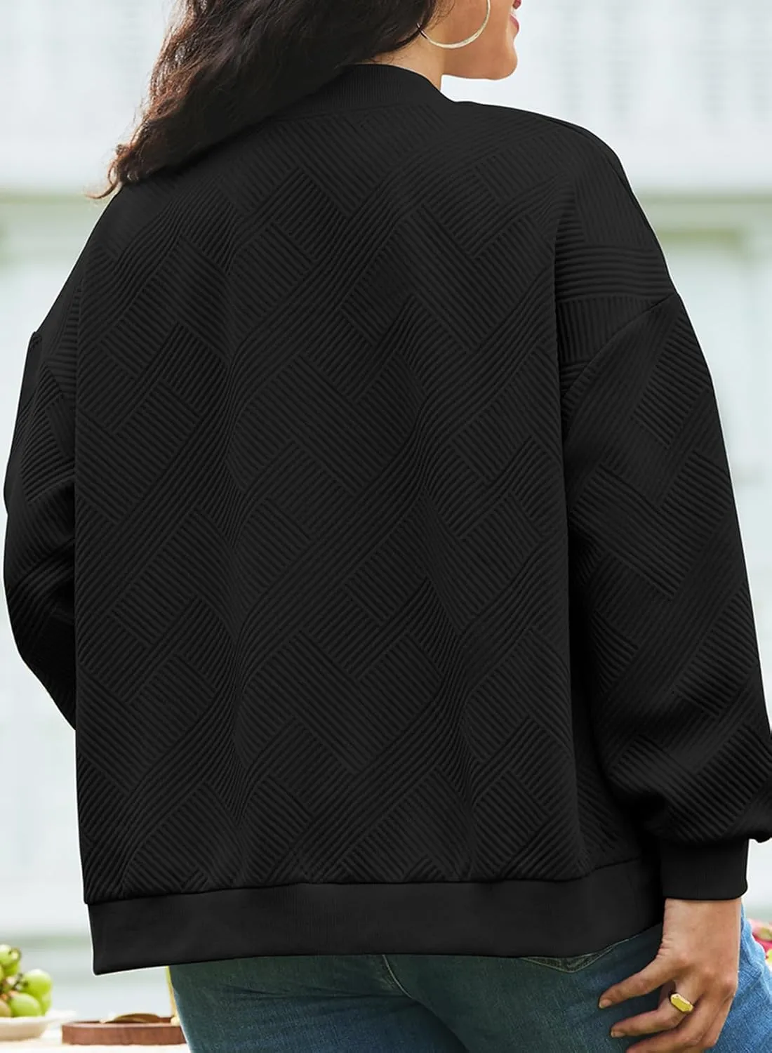 Eytino Womens Plus Size Jackets Long Sleeve Full Zip Casual Lightweight Fall Jacket(1X-5X)