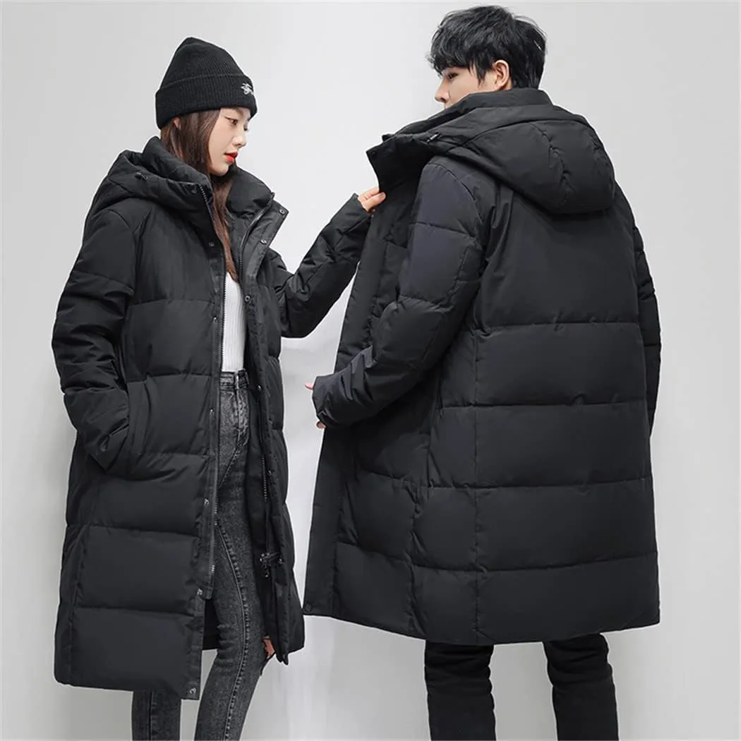 Haitpant Winter Long Jacket Men Women Couples Warm Korean Cotton Padded Coats Hooded Parkas Windbreaker