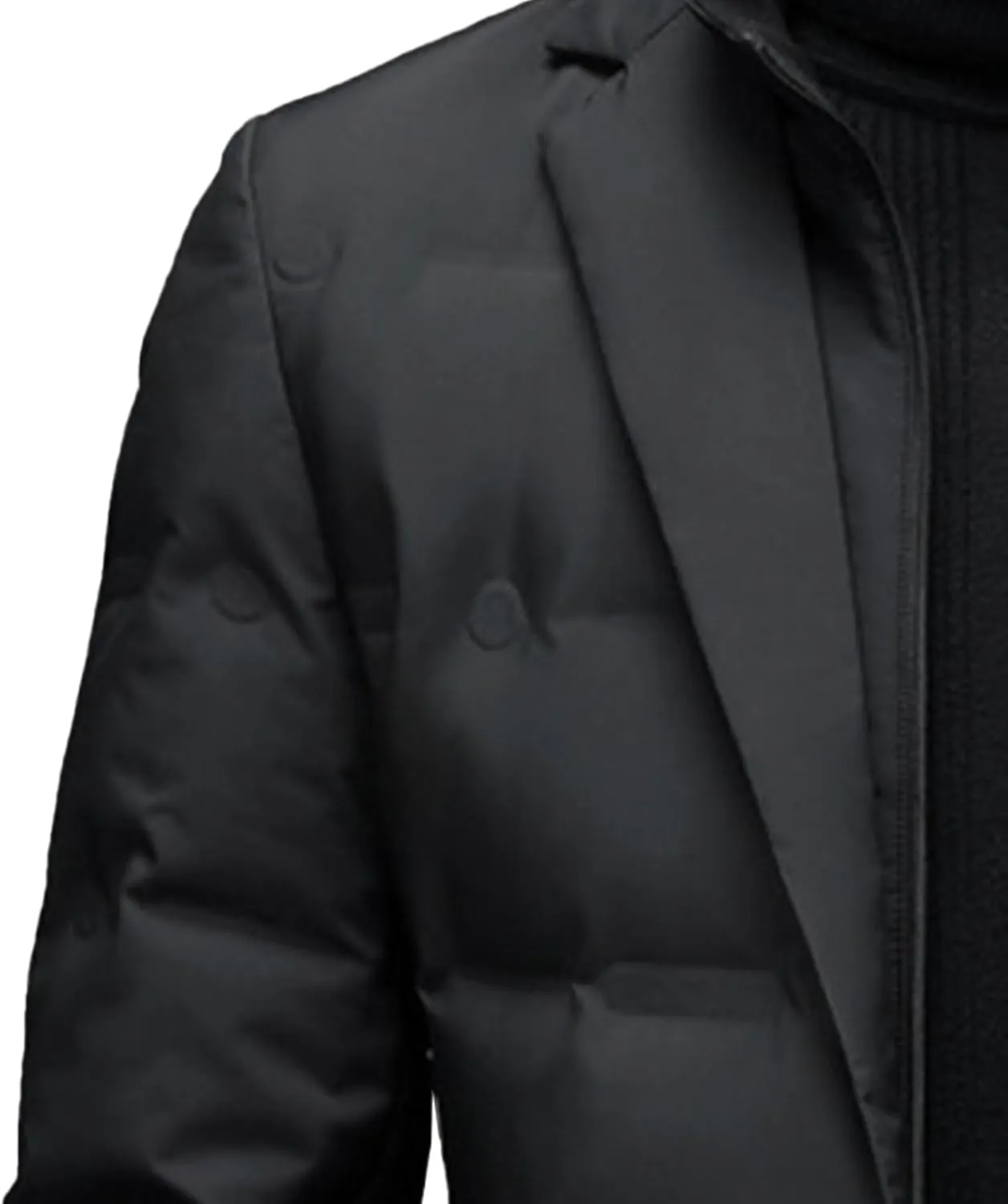 JEsilunmaMY Men's Suit Collar Insulated Puffer Jacket Winter Thermal Business Blazer Down Coats Windproof Padded Puffy Coat